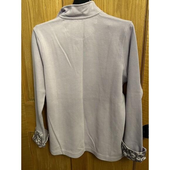 ORVIS Womens 1/4 Zip Pullover Flip Cuff Ribbed Sweater (Lilac, Medium) EUC - Picture 8 of 10